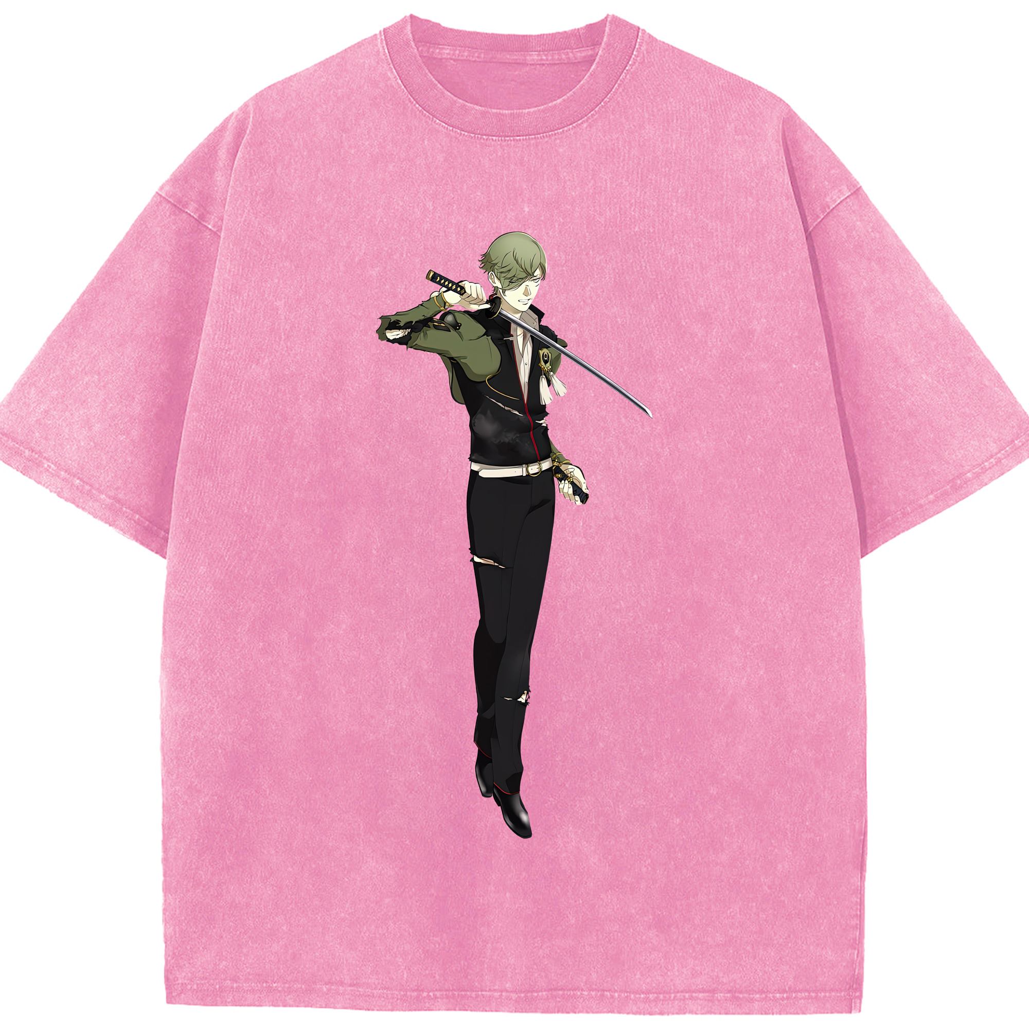 （画像用） 刀剣乱舞 Touken Ranbu 綿100% ヴィンテージ風 半袖Tシャツ（フロントプリント）
